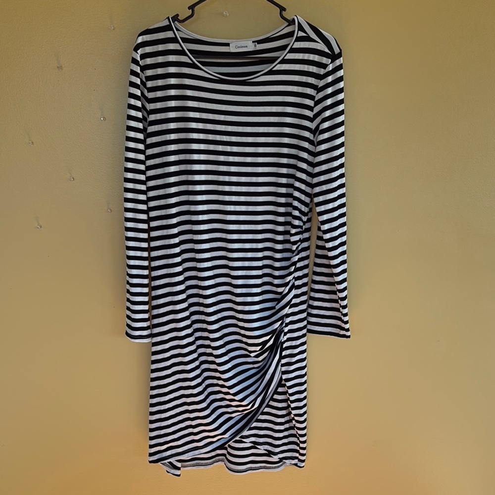 Coolmee  Black and White Maternity Dress